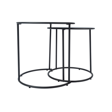 Metal Round Nesting Side Table Set of 2